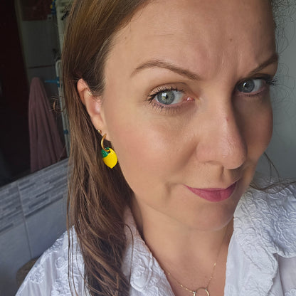 Boucles argile polymère | Citron