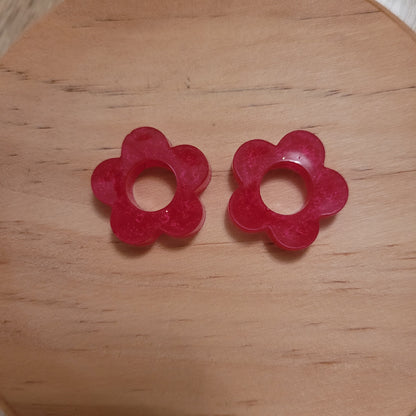 Boucles en résine  | Fleurs interchangeables sans attaches  ~ Au choix ~