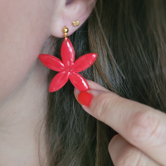 .Boucles argile polymère | Fleurs de Tiaré