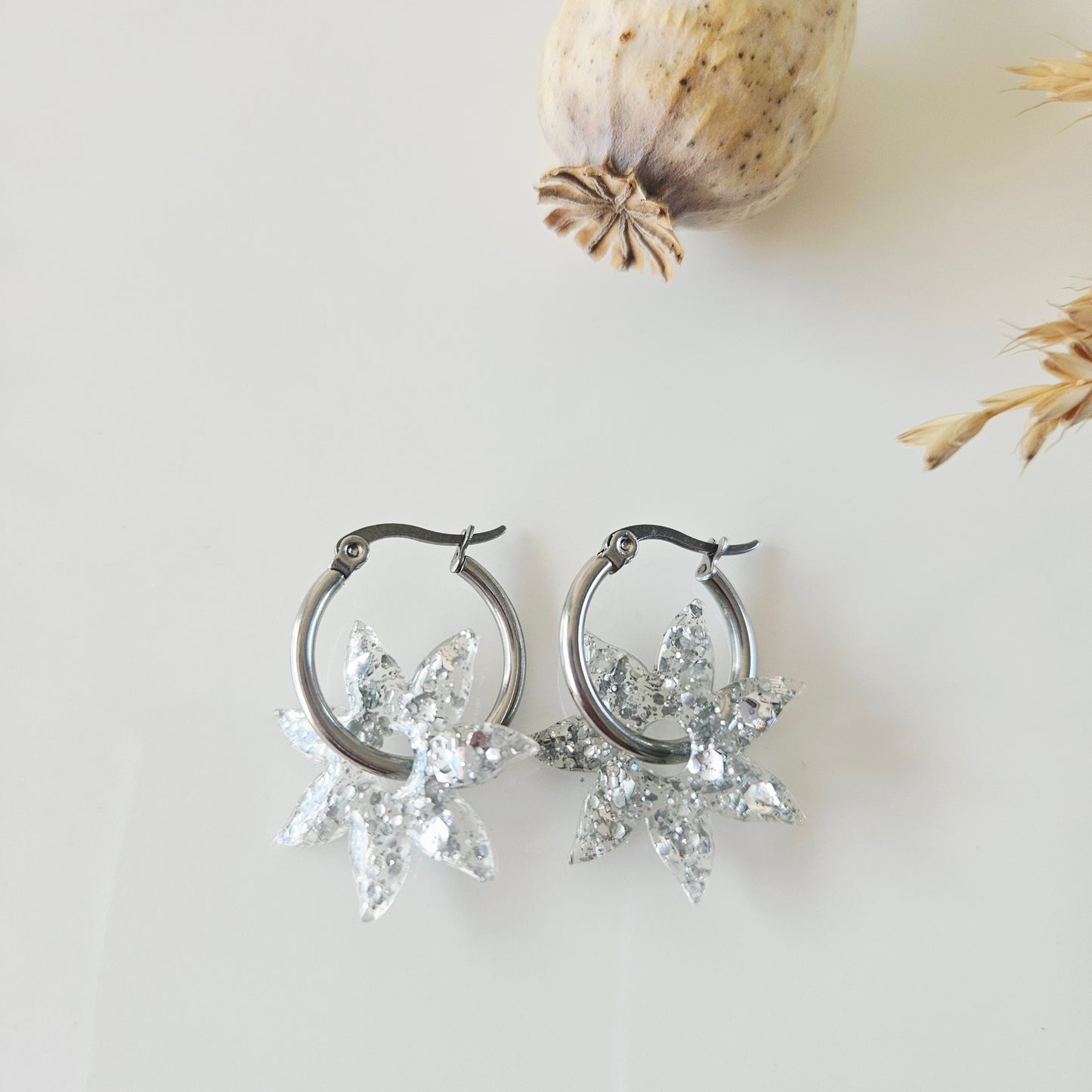 Boucles en résine | Soleil Argenté