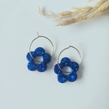 Boucles en résine ENFANT | Fleurs Bleu Roi