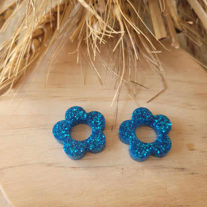 Boucles en résine  | Fleurs interchangeables sans attaches  ~ Au choix ~