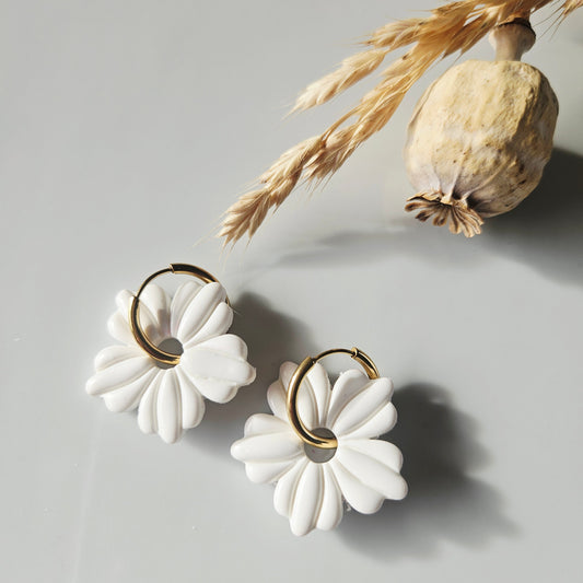 Boucles argile polymère | Soléa Blanc