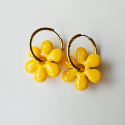 Boucles argile polymère | Pampilles Nyméa Jaune