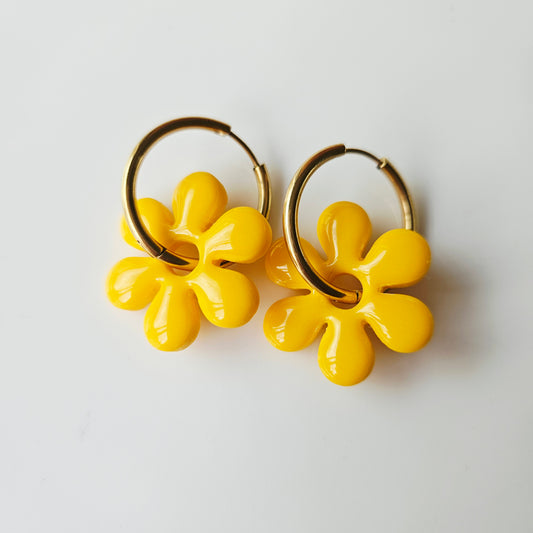 Boucles argile polymère | Pampilles Nyméa Jaune