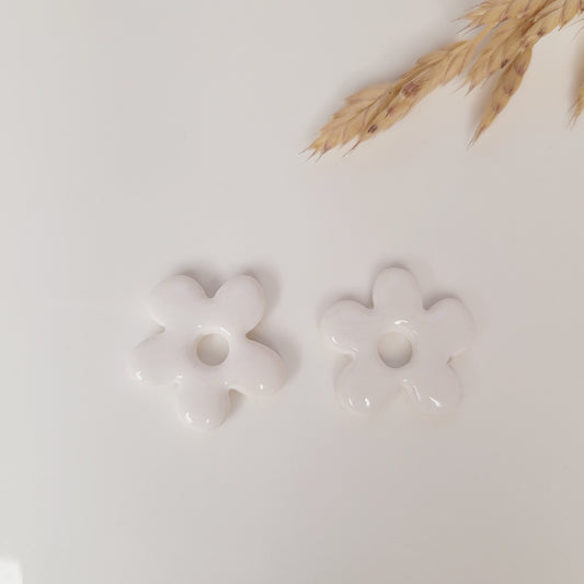 Boucles argile polymère | Pampilles Fleurs interchangeables sans attaches ~ Au choix ~