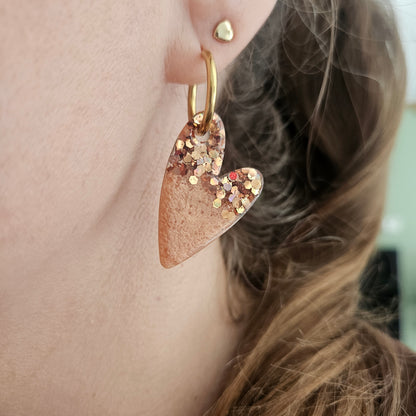 Boucles en résine | Coeur Marron