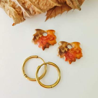 Boucles argile polymère | Feuilles d'automne