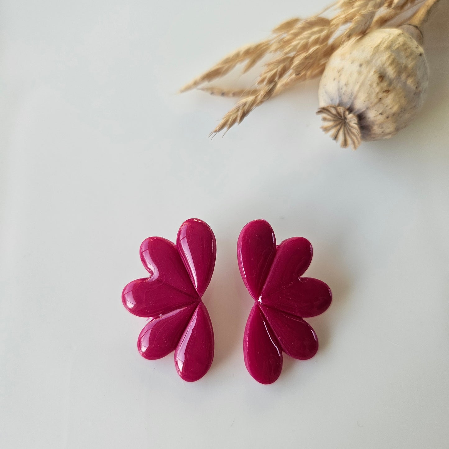 Boucles argile polymère | Céleste Fushia