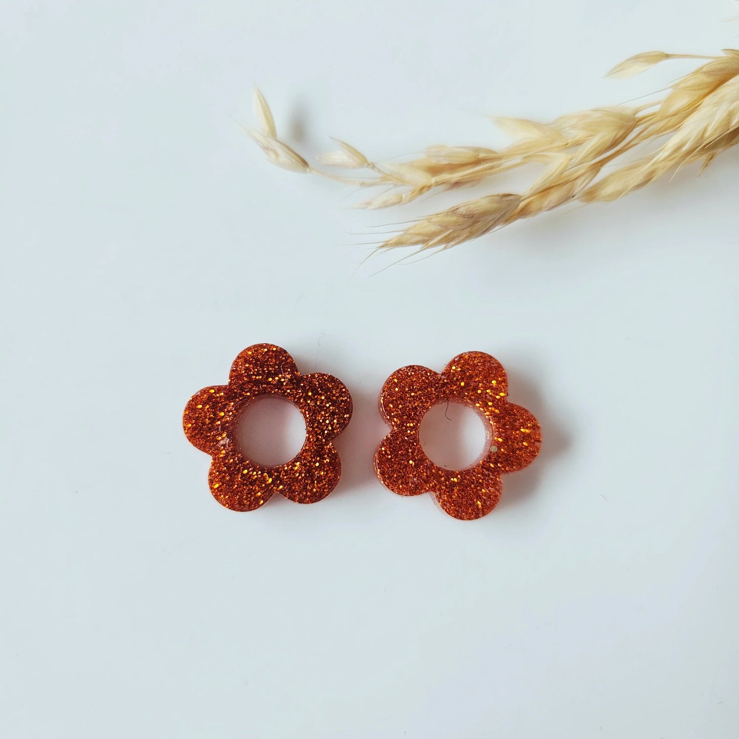 Boucles en résine  | Fleurs interchangeables sans attaches  ~ Au choix ~