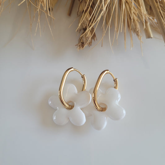 .Boucles argile polymère | Pampilles blanches