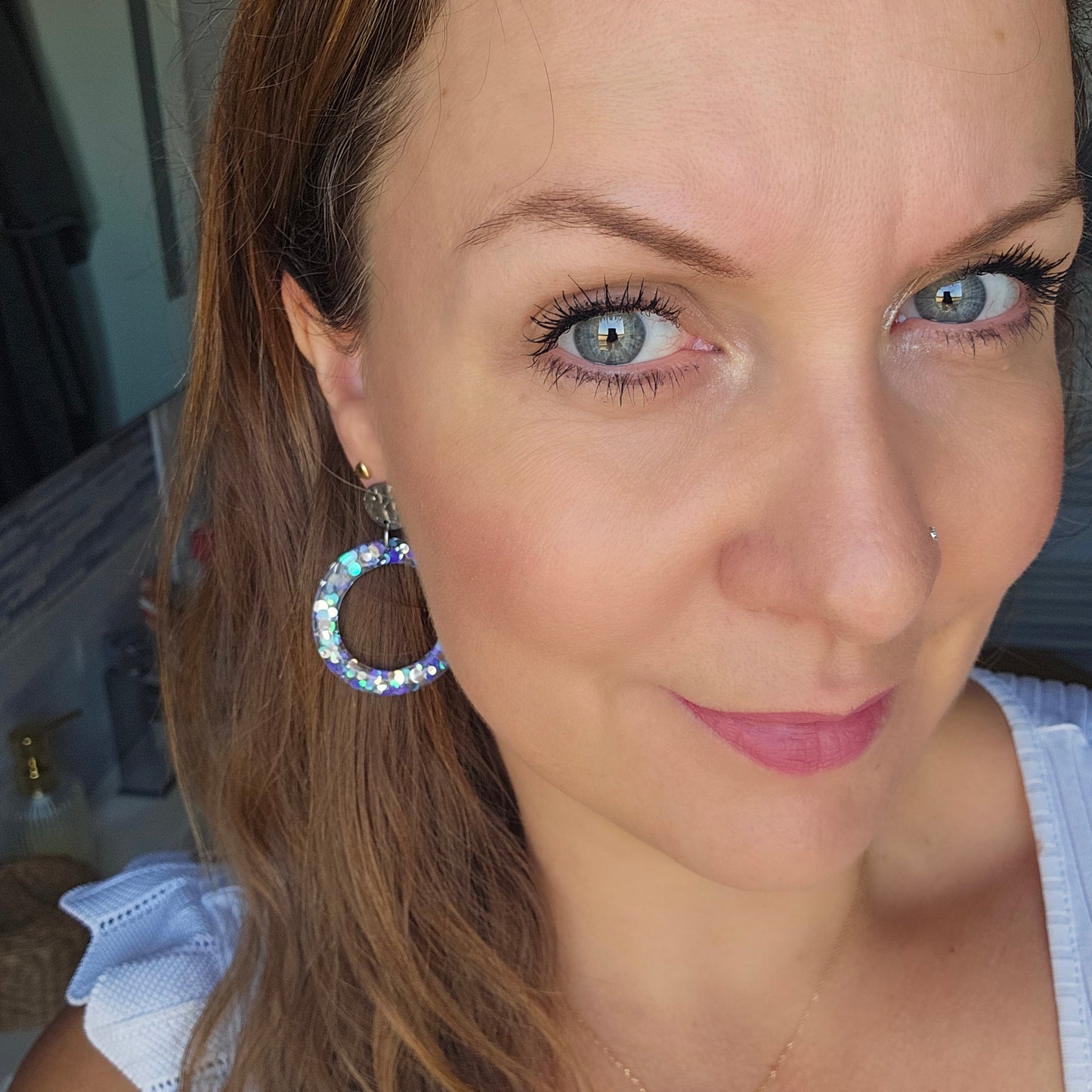 Boucles en résine | Cosmos violet