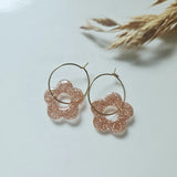 Boucles en résine ENFANT | Fleurs Abricot