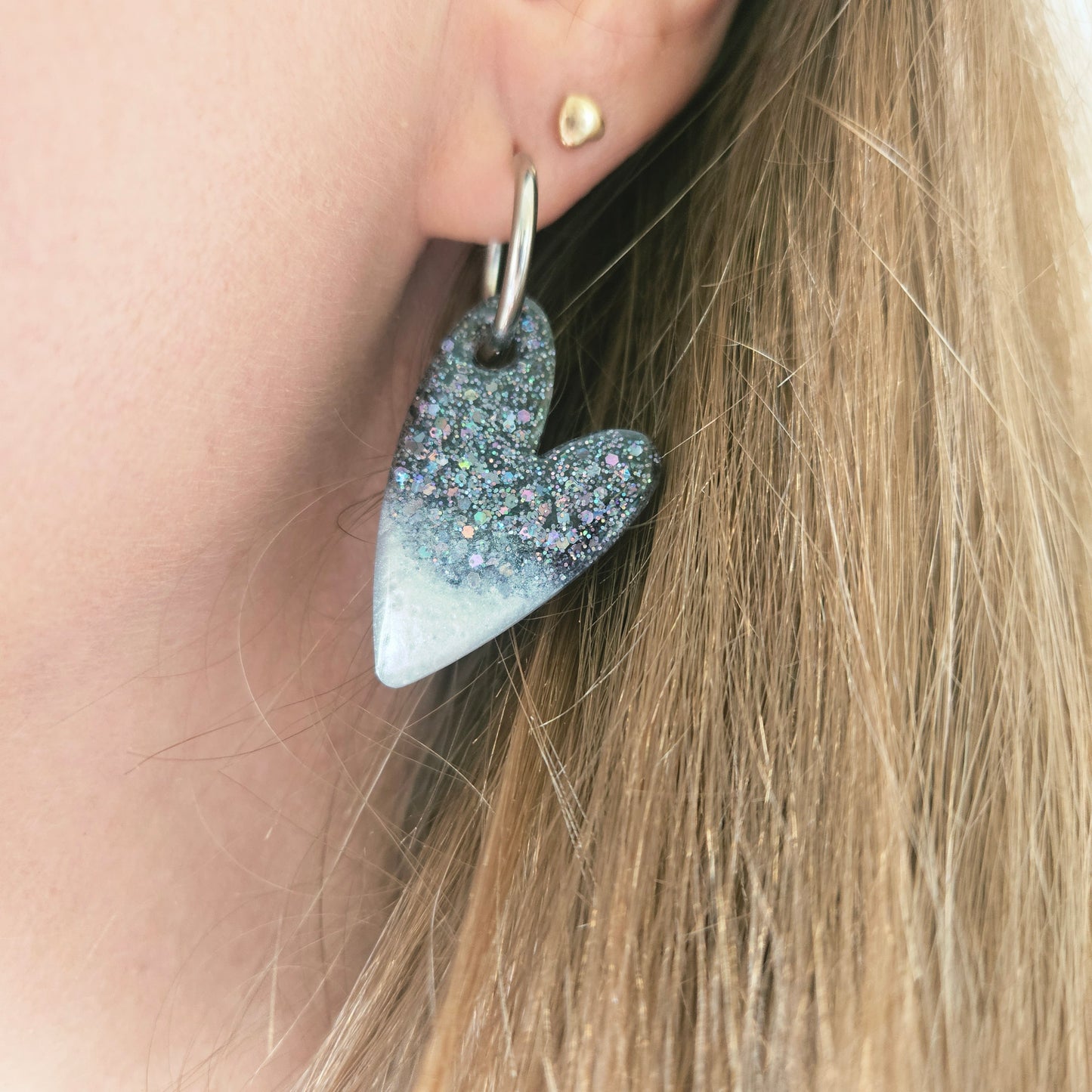 Boucles en résine | Coeur Noir