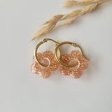 Boucles en résine | Fleurs Abricot