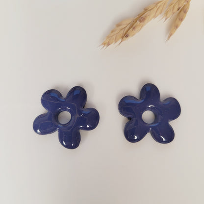 Boucles argile polymère | Pampilles Fleurs interchangeables sans attaches ~ Au choix ~