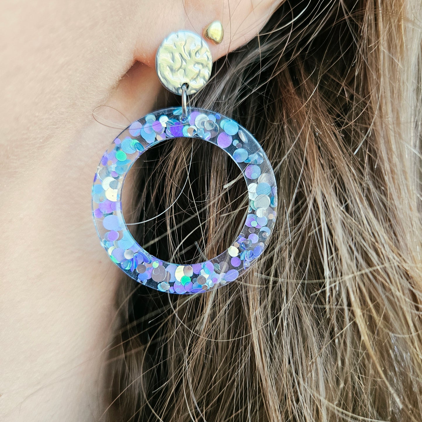 Boucles en résine | Cosmos violet