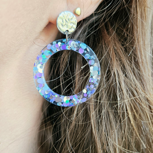 Boucles en résine | Cosmos violet