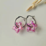 Boucles en résine | Fleurs de Tiaré Rose