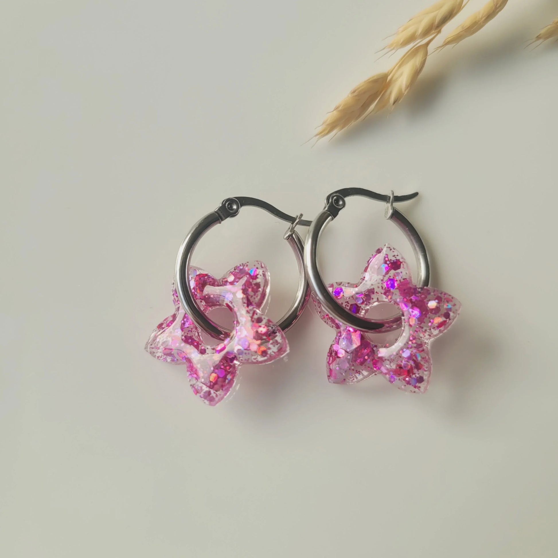 Boucles en résine | Fleurs de Tiaré Rose - L'Atelier de MyMy