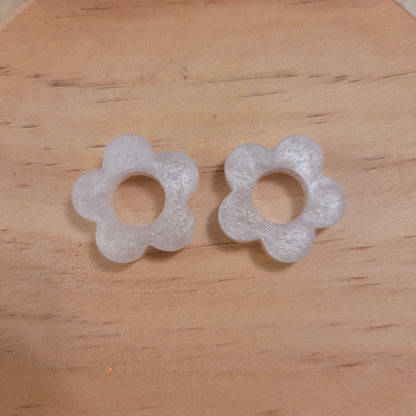 Boucles en résine  | Fleurs interchangeables sans attaches  ~ Au choix ~