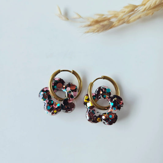 Boucles en résine | Fleurs d'Automne