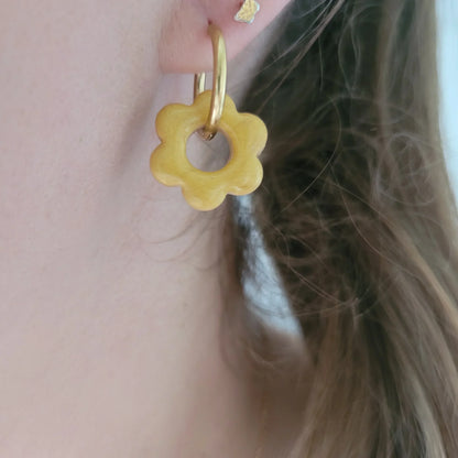 Boucles argile polymère | Pampilles Floréa interchangeables sans attaches ~ Au choix ~ - L'Atelier de MyMy