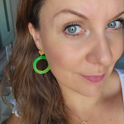 Boucles en résine | Cosmos Vert