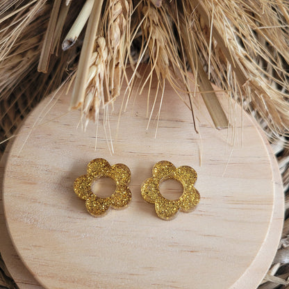 Boucles en résine  | Fleurs interchangeables sans attaches  ~ Au choix ~