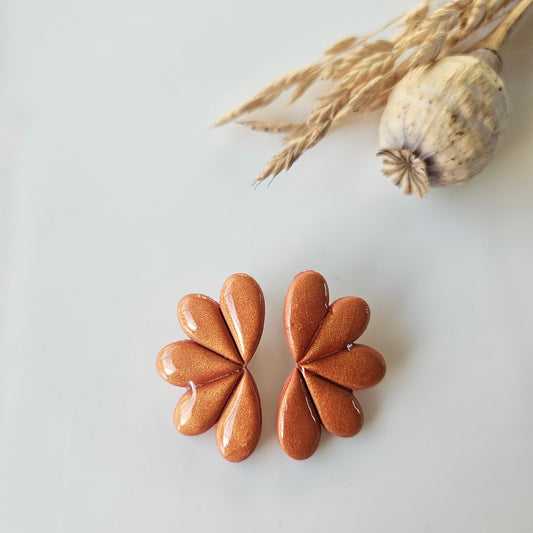 Boucles argile polymère | Céleste Cuivre