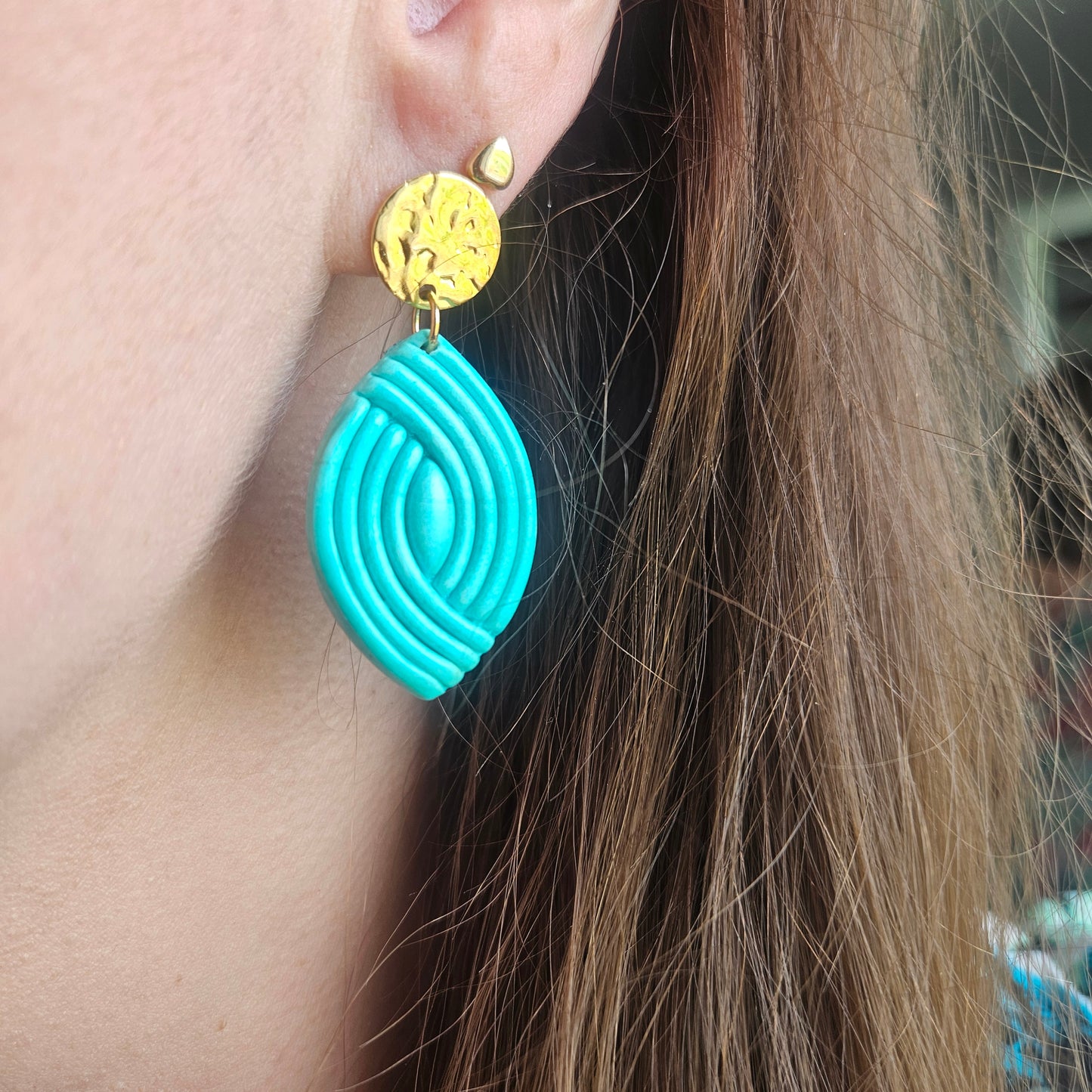 Boucles argile polymère | Palméa Turquoise