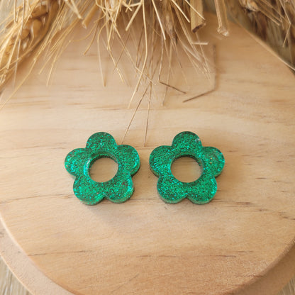 Boucles en résine  | Fleurs interchangeables sans attaches  ~ Au choix ~