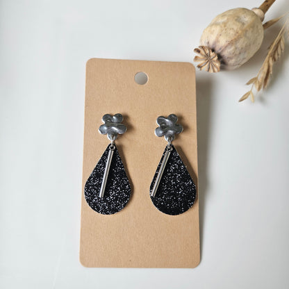 Boucles en Cuir | Gouttes Noir