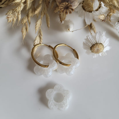 Boucles en résine | Fleurs Nacrées interchangeables ~ Au choix ~