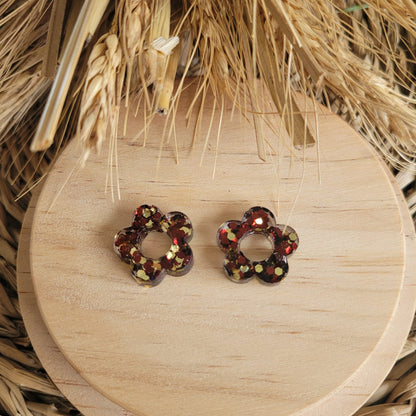 Boucles en résine  | Fleurs interchangeables sans attaches  ~ Au choix ~