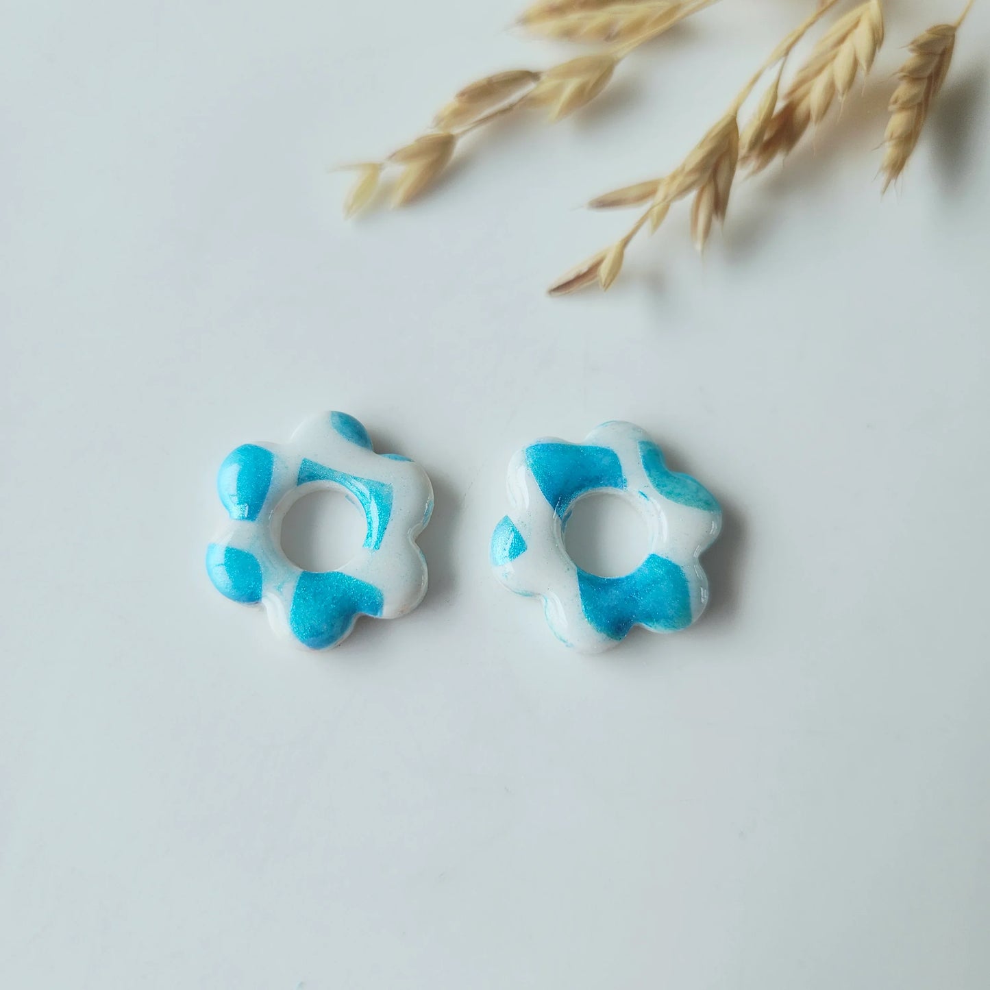 Boucles argile polymère | Pampilles Floréa interchangeables sans attaches ~ Au choix ~