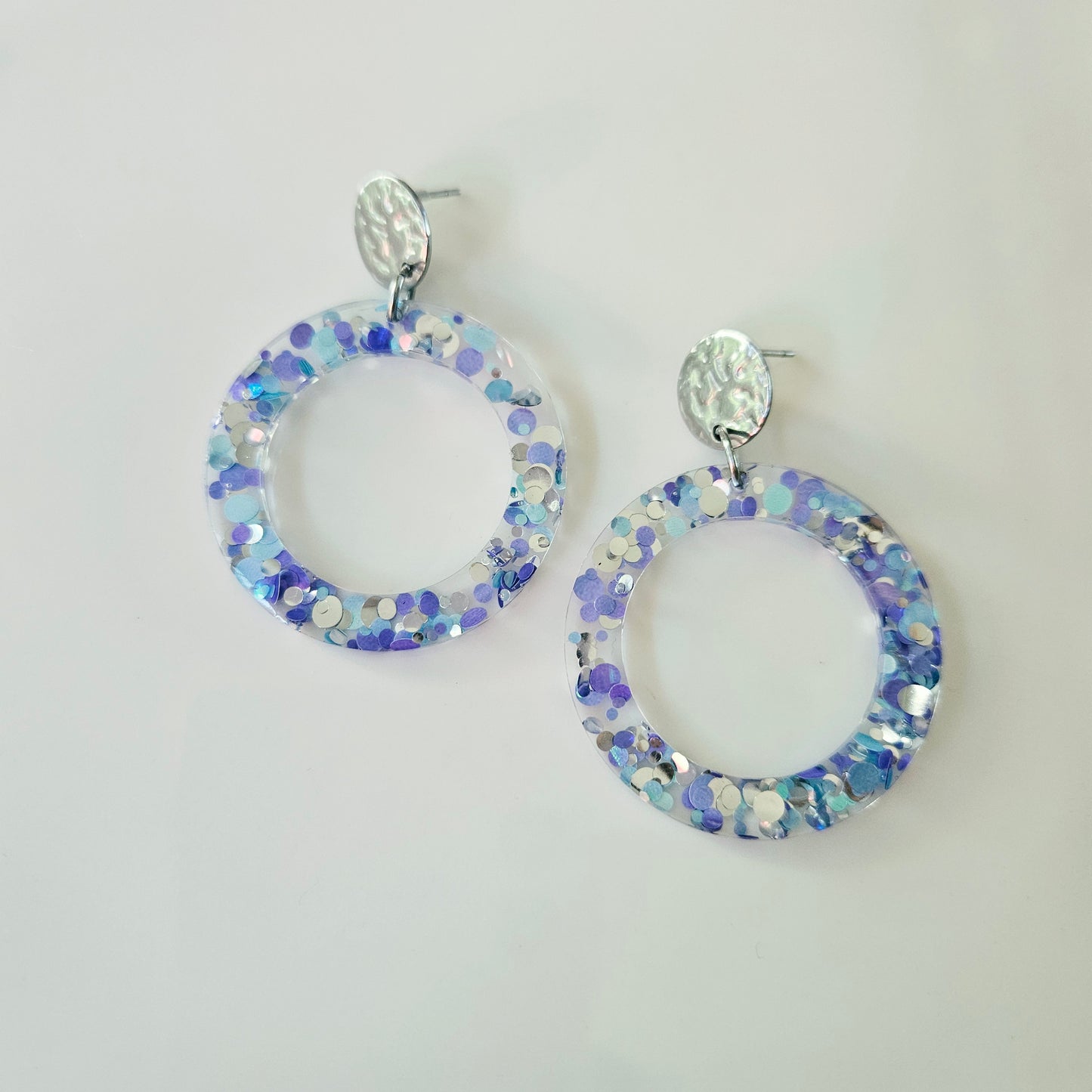 Boucles en résine | Cosmos violet