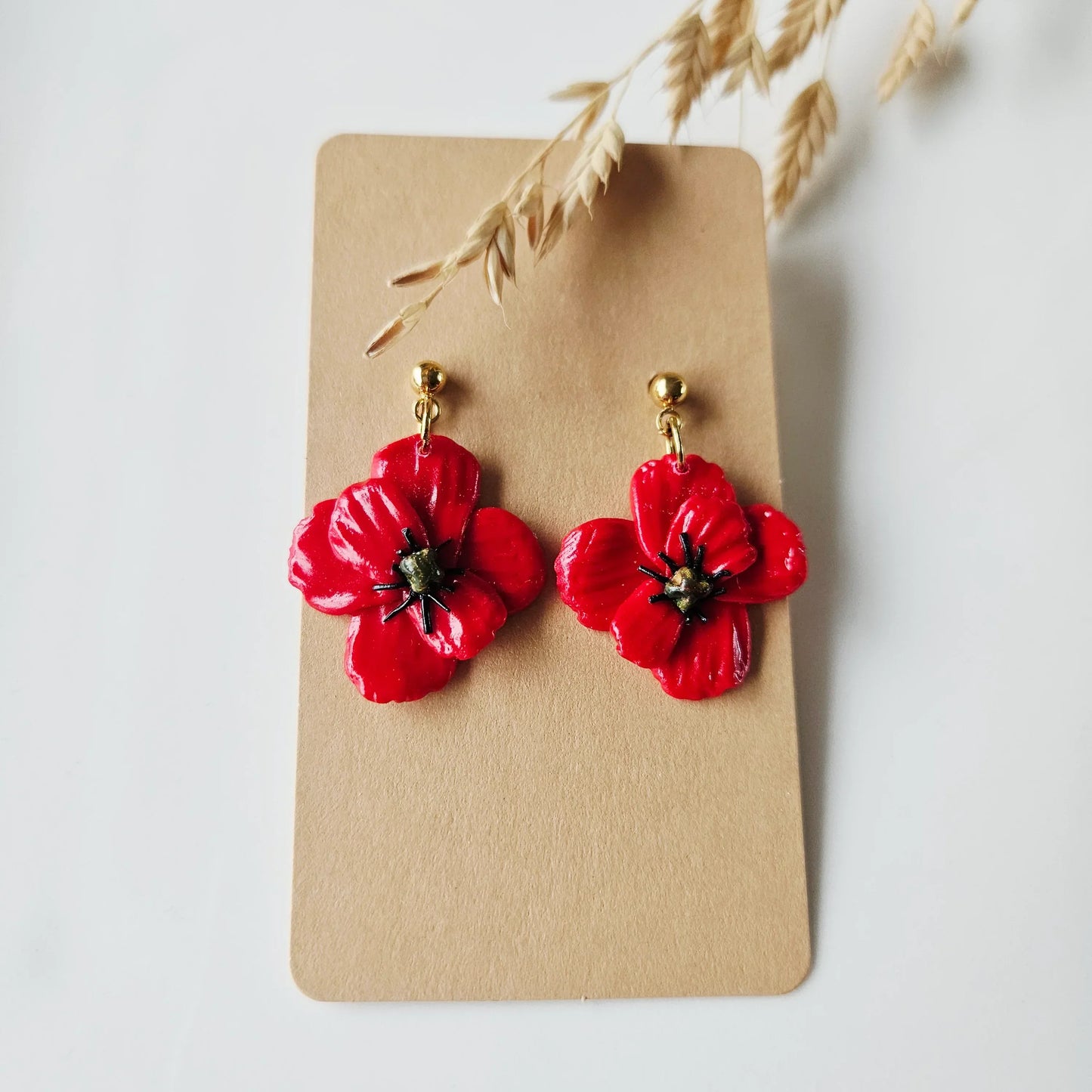 Boucles argile polymère | Coquelicots