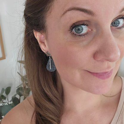 Boucles en Cuir | Gouttes Noir