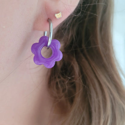 Boucles argile polymère | Pampilles Floréa interchangeables sans attaches ~ Au choix ~ - L'Atelier de MyMy
