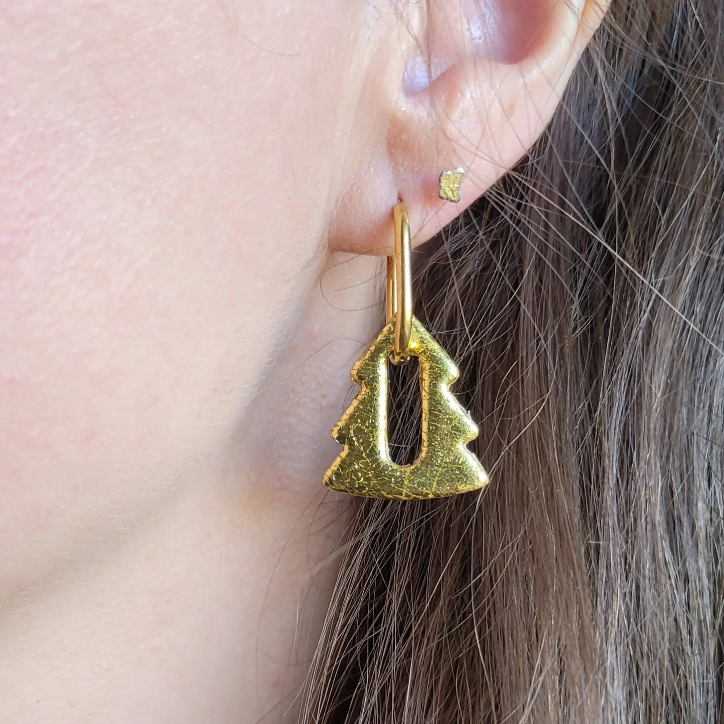 Boucles argile polymère | Sapin Or