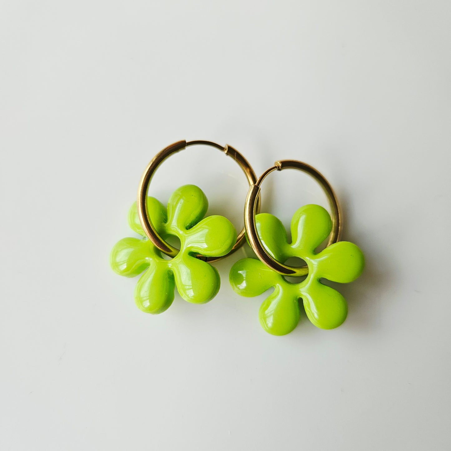 Boucles argile polymère | Pampilles Nyméa Vert