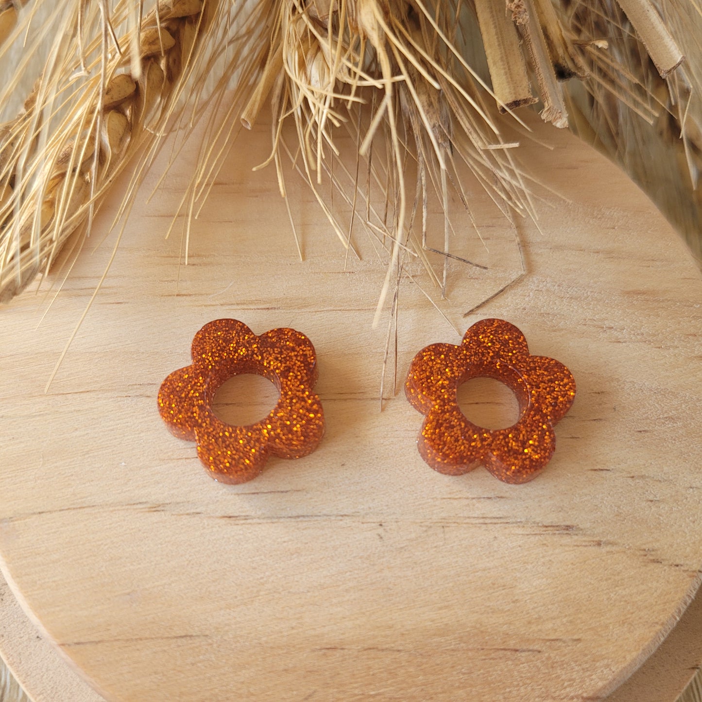Boucles en résine  | Fleurs interchangeables sans attaches  ~ Au choix ~