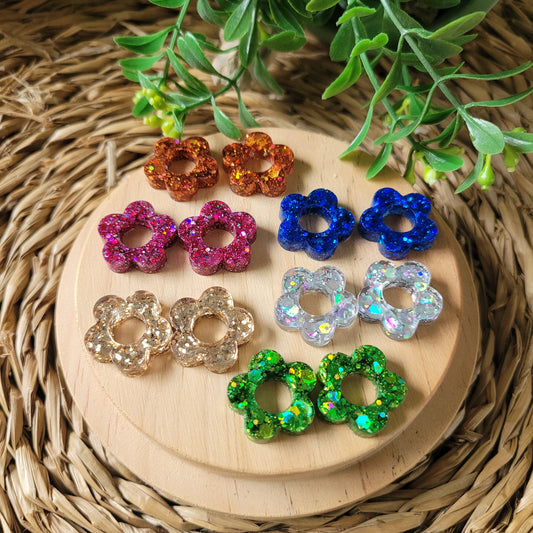 .Boucles en résine  | Fleurs interchangeables sans attaches  ~ Au choix ~