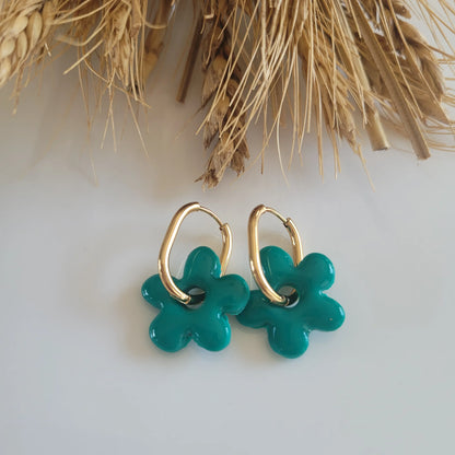 Boucles argile polymère | Pampilles vertes - L'Atelier de MyMy