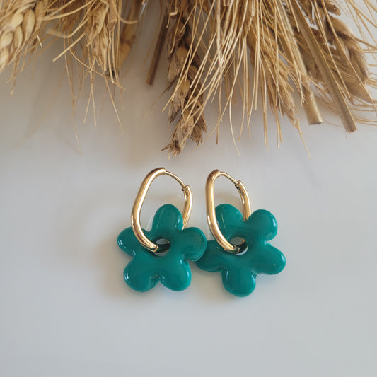 .Boucles argile polymère | Pampilles  vertes