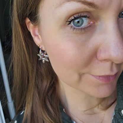 Boucles en résine | Soleil Rose,Argent