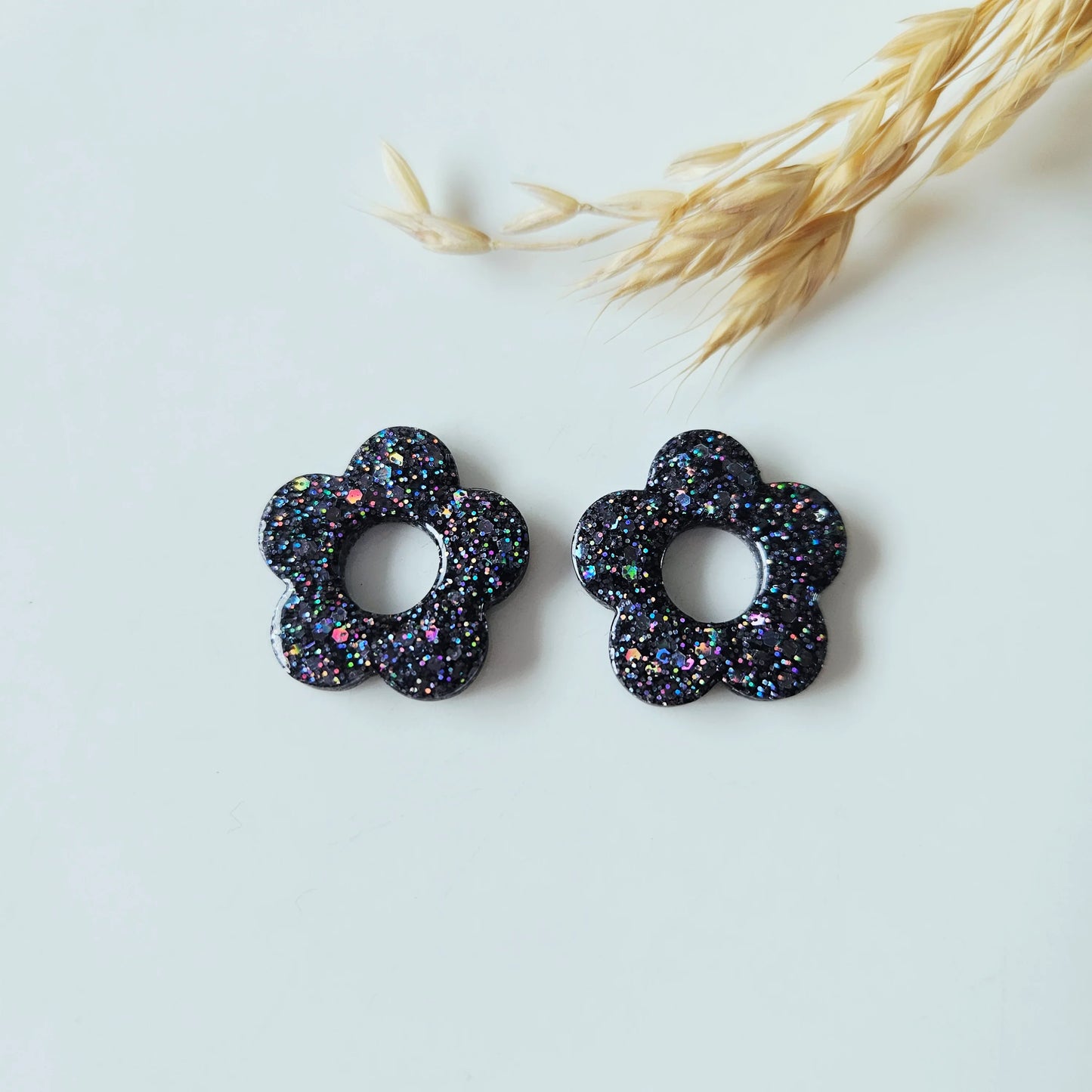 Boucles en résine  | Fleurs interchangeables sans attaches  ~ Au choix ~