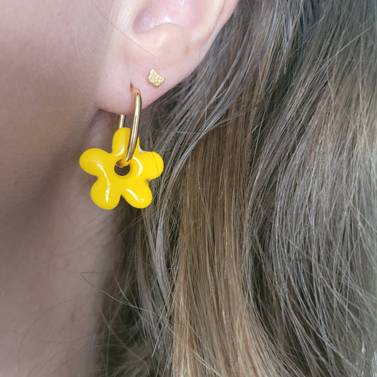 .Boucles argile polymère | Pampilles  Jaune