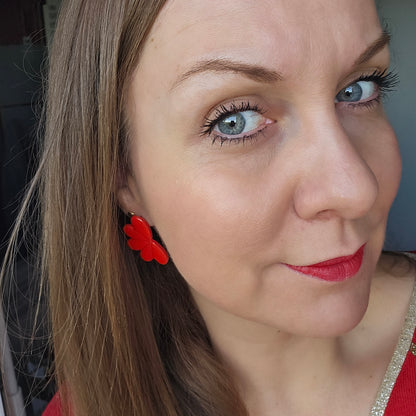 Boucles argile polymère | Céleste Rouge